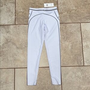 ALO Yoga Women's White Leggings with Black Accents